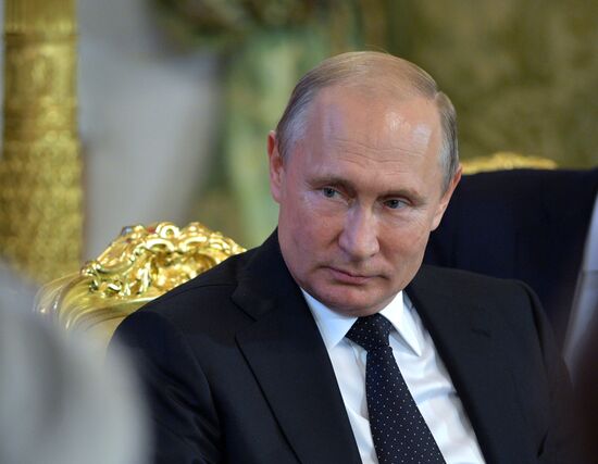 Russian President Vladimir Putin meets with President of Republic of Korea Moon Jae-in
