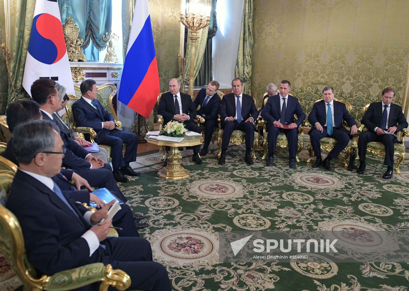 Russian President Vladimir Putin meets with President of Republic of Korea Moon Jae-in