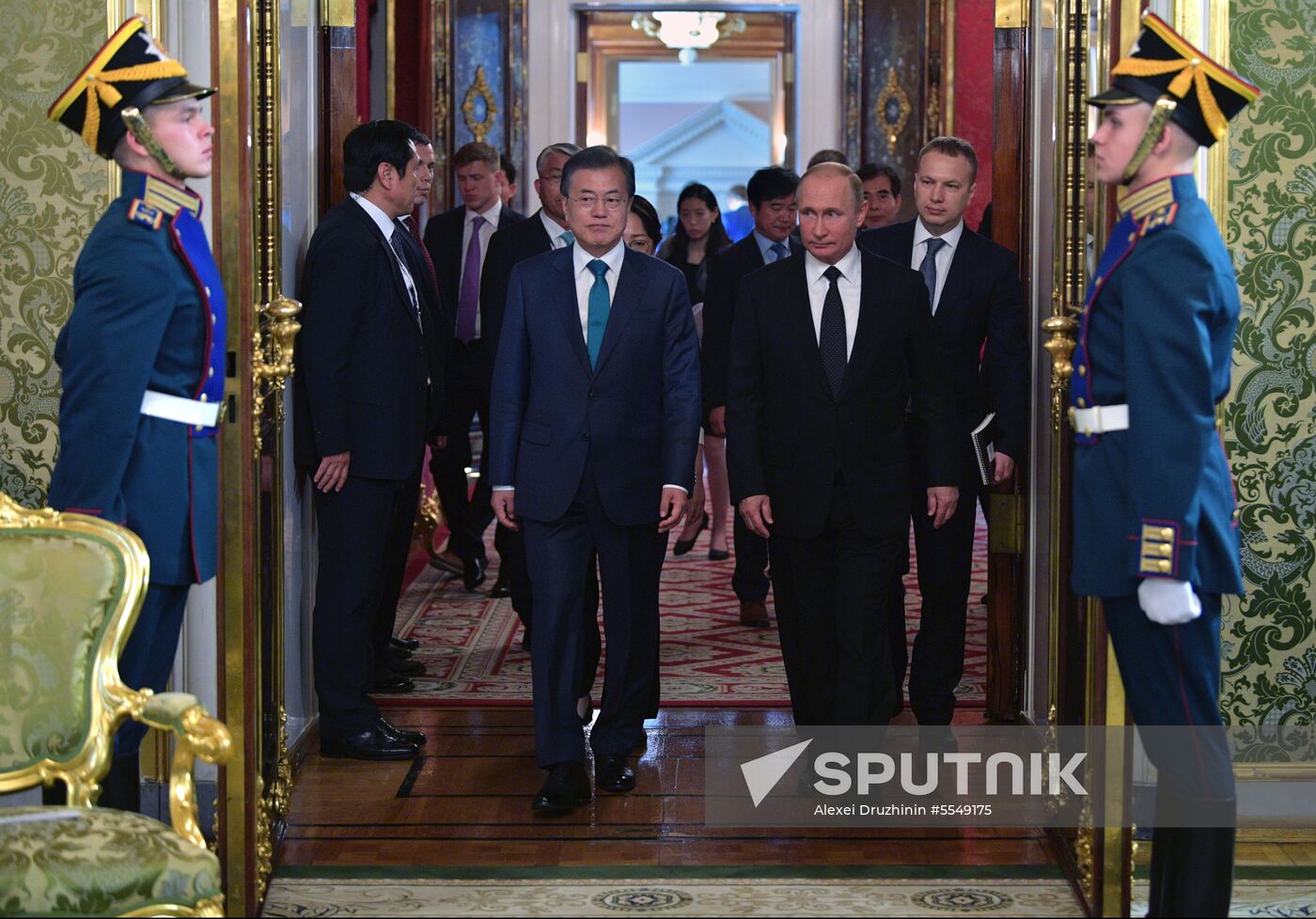 Russian President Vladimir Putin meets with President of Republic of Korea Moon Jae-in