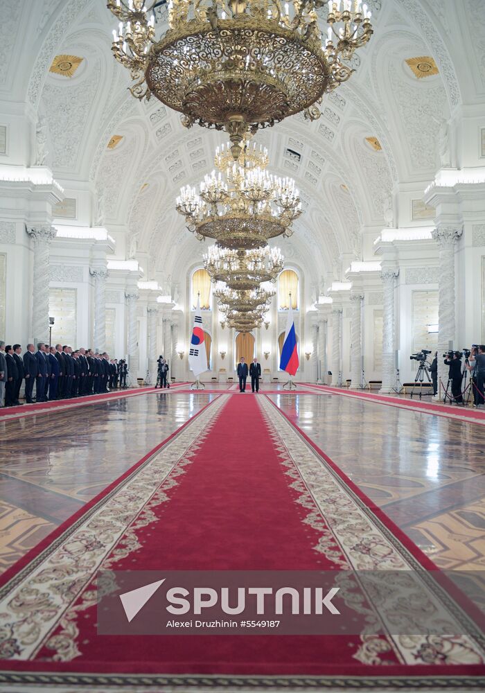 Russian President Vladimir Putin meets with President of Republic of Korea Moon Jae-in