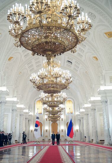 Russian President Vladimir Putin meets with President of Republic of Korea Moon Jae-in