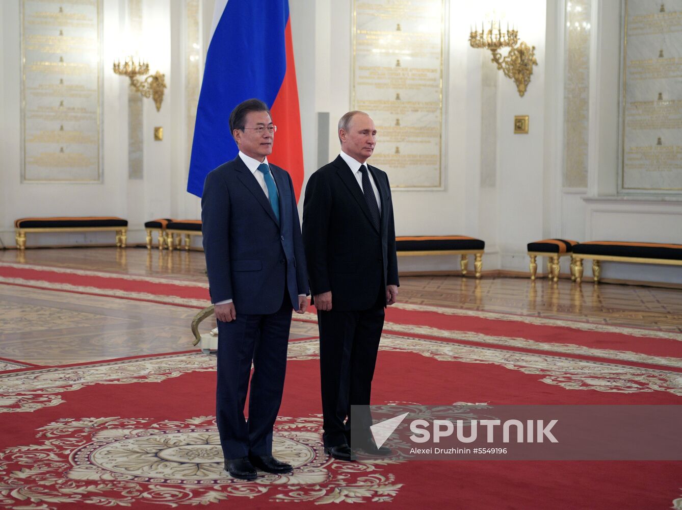 Russian President Vladimir Putin meets with President of Republic of Korea Moon Jae-in