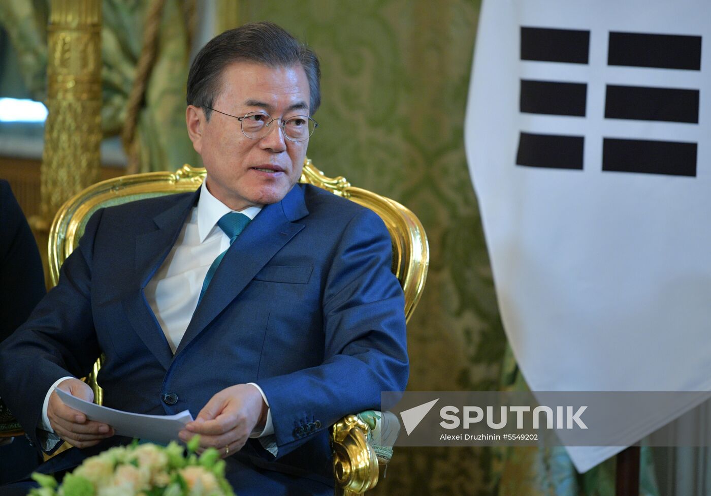 Russian President Vladimir Putin meets with President of Republic of Korea Moon Jae-in