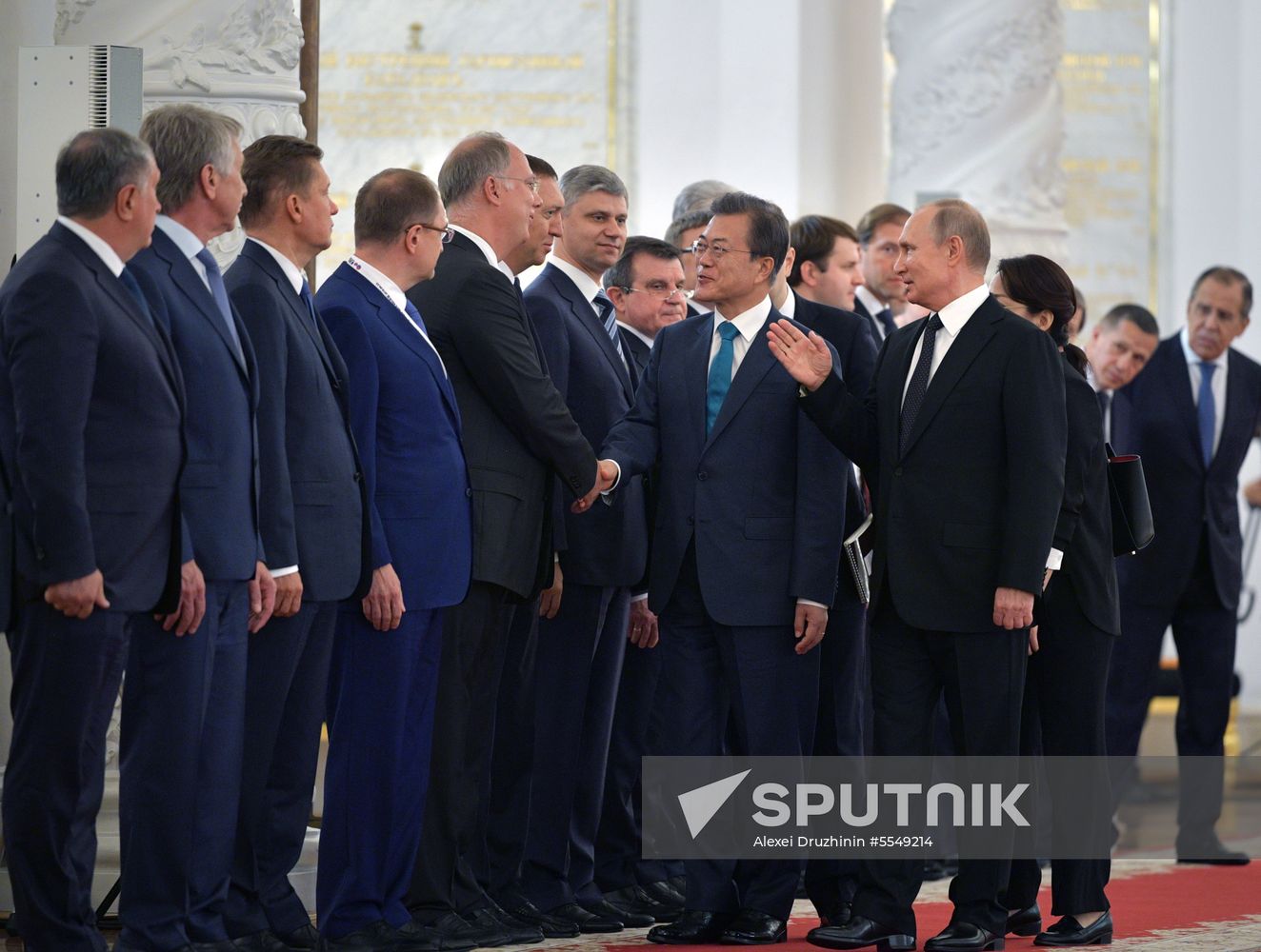 Russian President Vladimir Putin meets with President of Republic of Korea Moon Jae-in