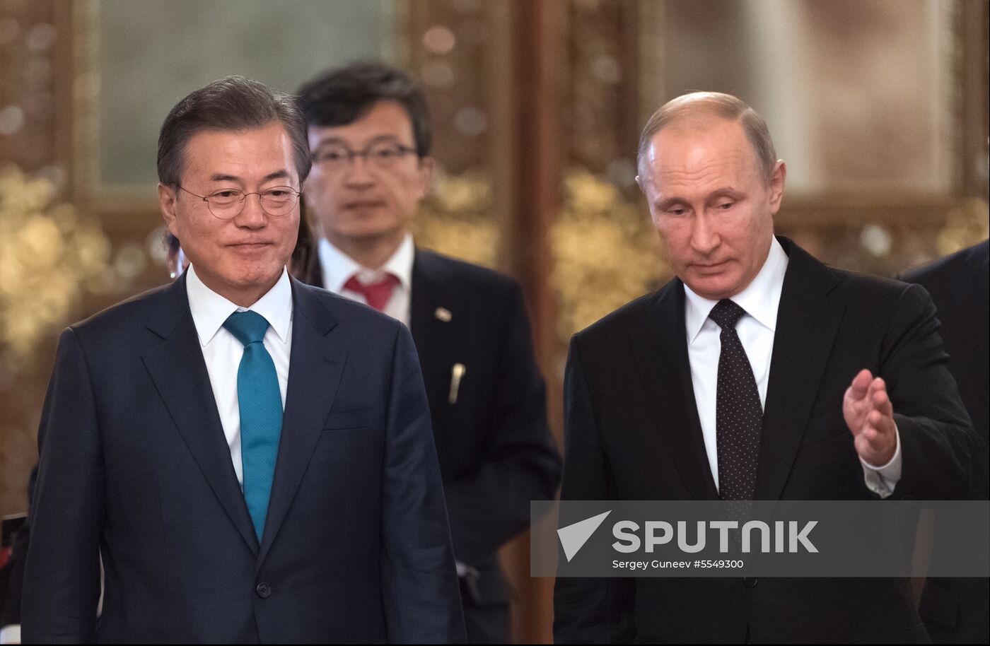 Russian President Vladimir Putin meets with President of Republic of Korea Moon Jae-in