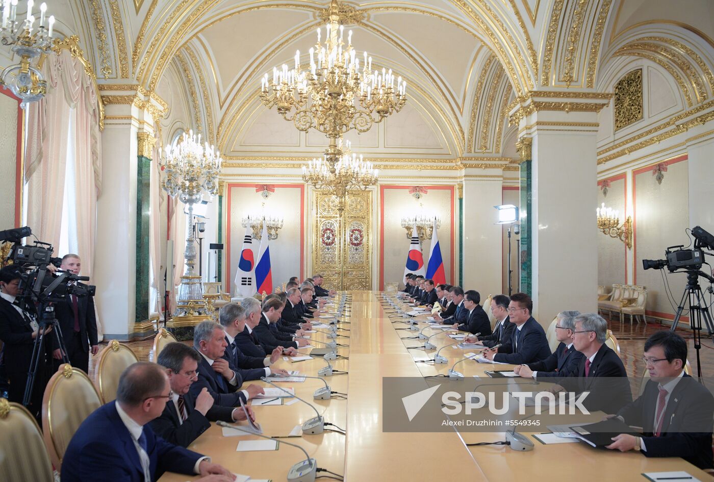 Russian President Vladimir Putin meets with President of Republic of Korea Moon Jae-in