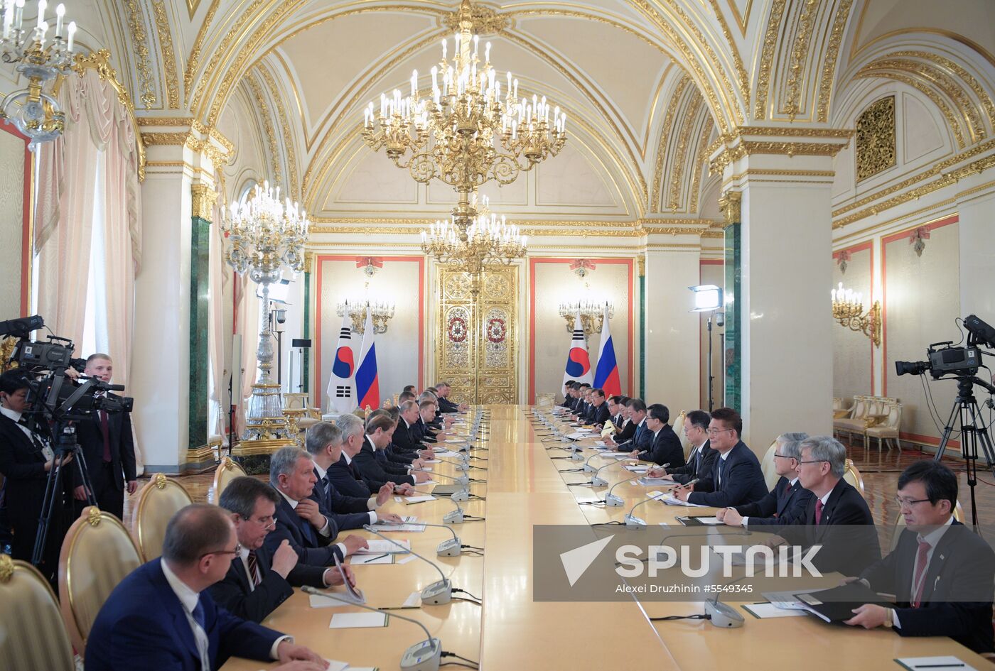 Russian President Vladimir Putin meets with President of Republic of Korea Moon Jae-in