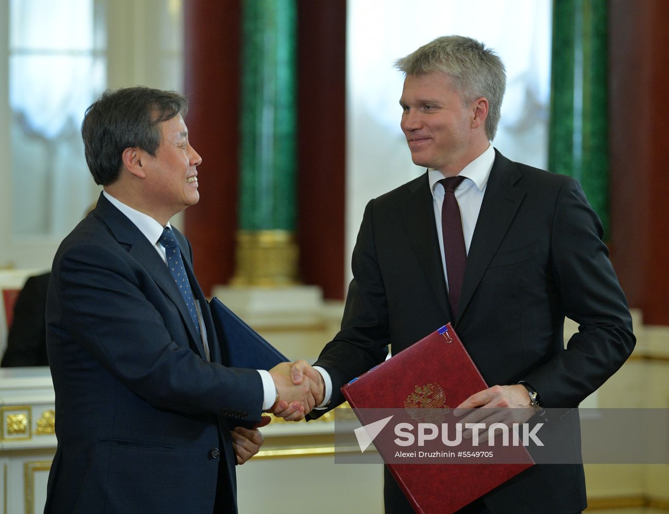 Russian President Vladimir Putin meets with President of Republic of Korea Moon Jae-in