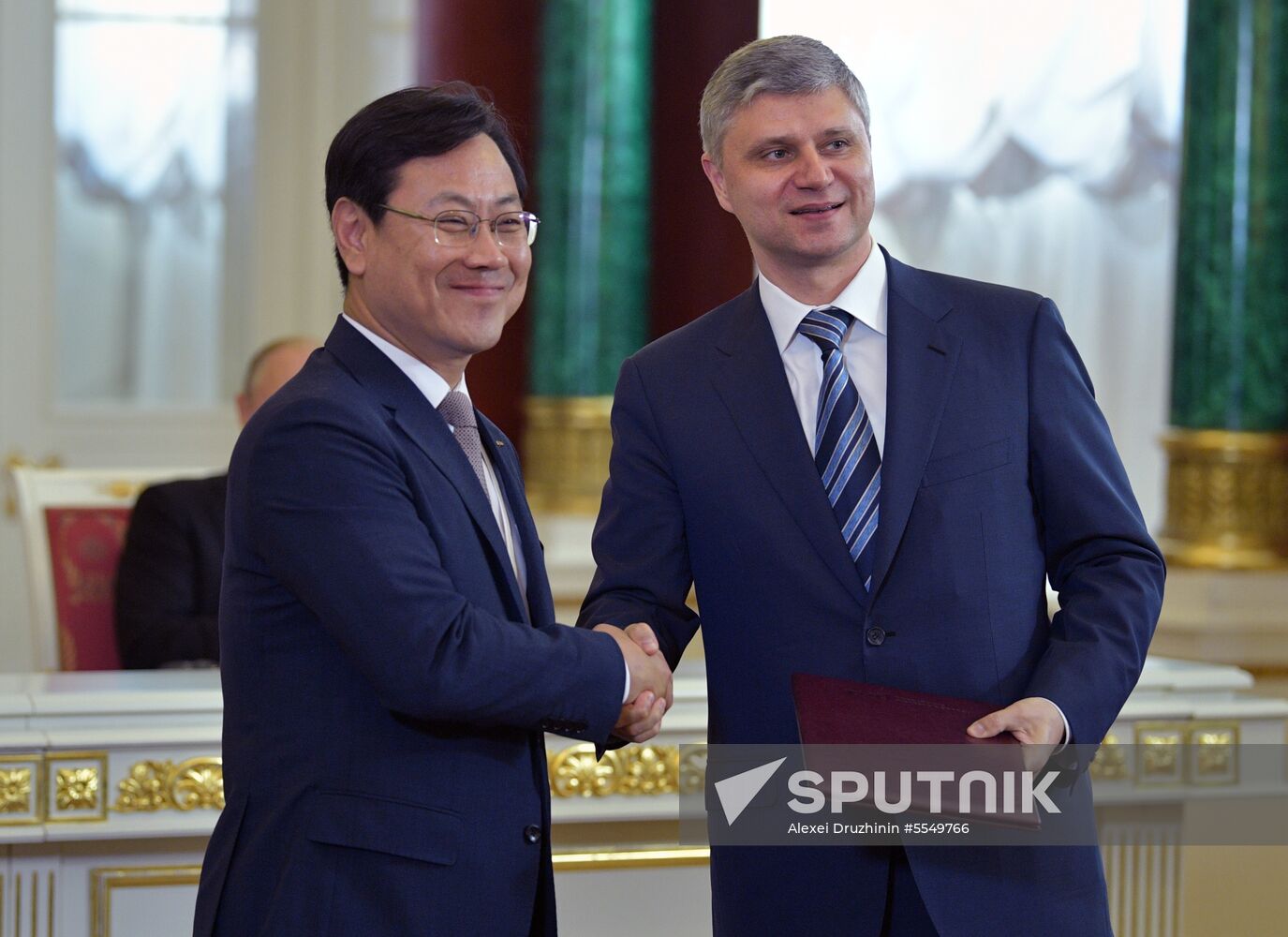 Russian President Vladimir Putin meets with President of Republic of Korea Moon Jae-in
