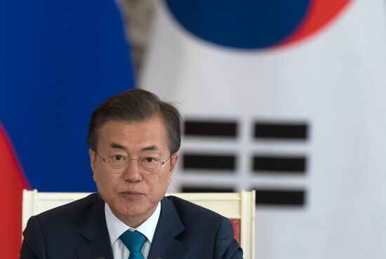 Russian President Vladimir Putin meets with President of Republic of Korea Moon Jae-in