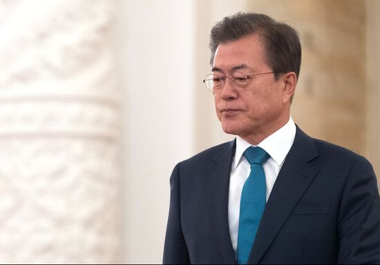 Russian President Vladimir Putin meets with President of Republic of Korea Moon Jae-in