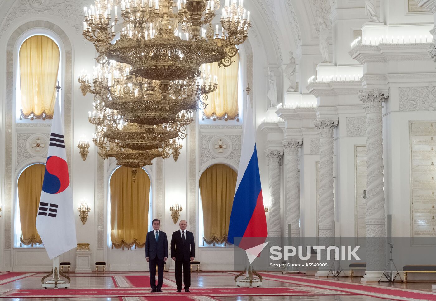 Russian President Vladimir Putin meets with President of Republic of Korea Moon Jae-in
