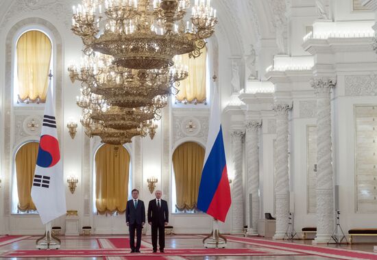 Russian President Vladimir Putin meets with President of Republic of Korea Moon Jae-in