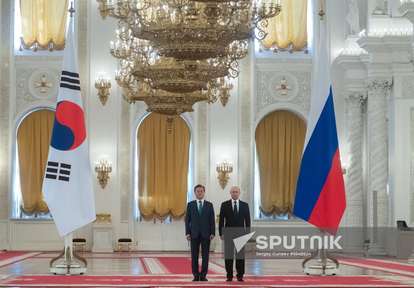 Russian President Vladimir Putin meets with President of Republic of Korea Moon Jae-in