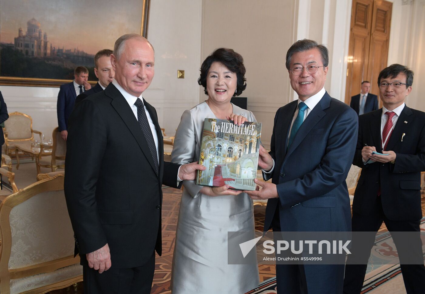 Russian President Vladimir Putin meets with President of Republic of Korea Moon Jae-in