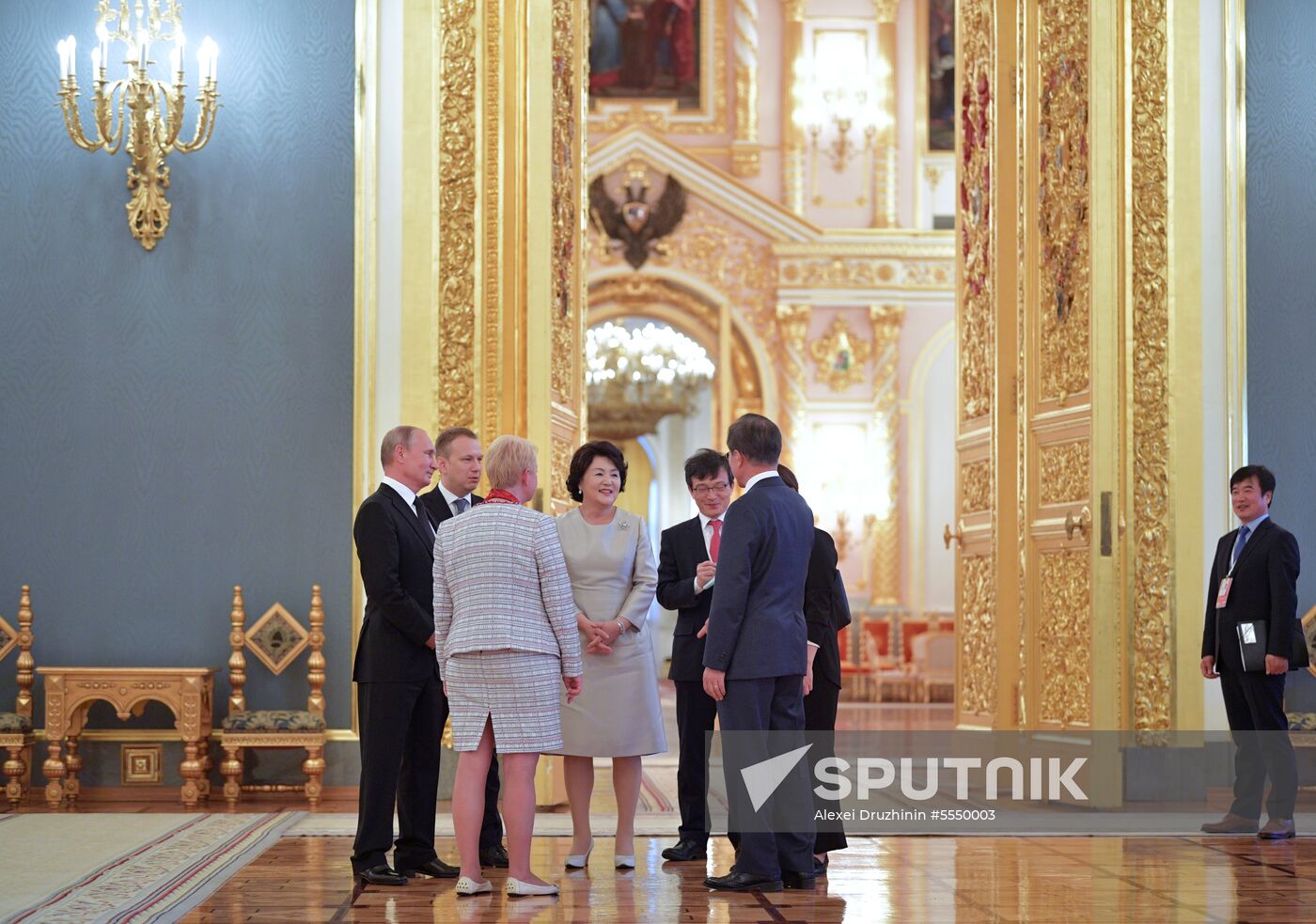 Russian President Vladimir Putin meets with President of Republic of Korea Moon Jae-in