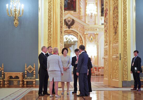 Russian President Vladimir Putin meets with President of Republic of Korea Moon Jae-in