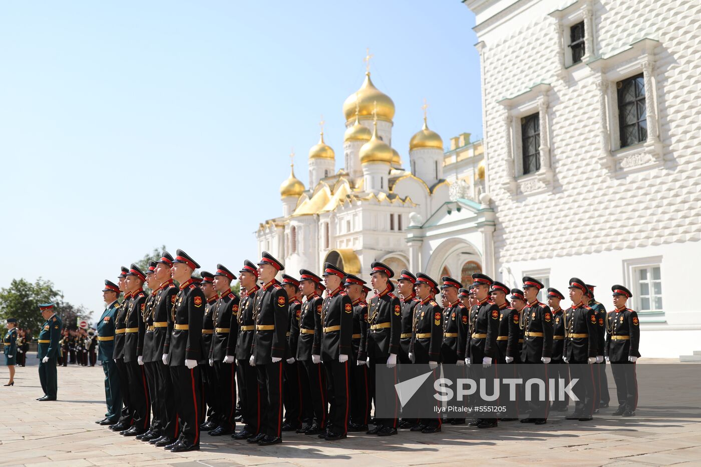 Graduation ceremony of Moscow military schools on Cathedral Square in Moscow