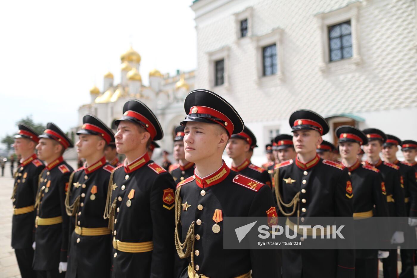 Graduation ceremony of Moscow military schools on Cathedral Square in Moscow