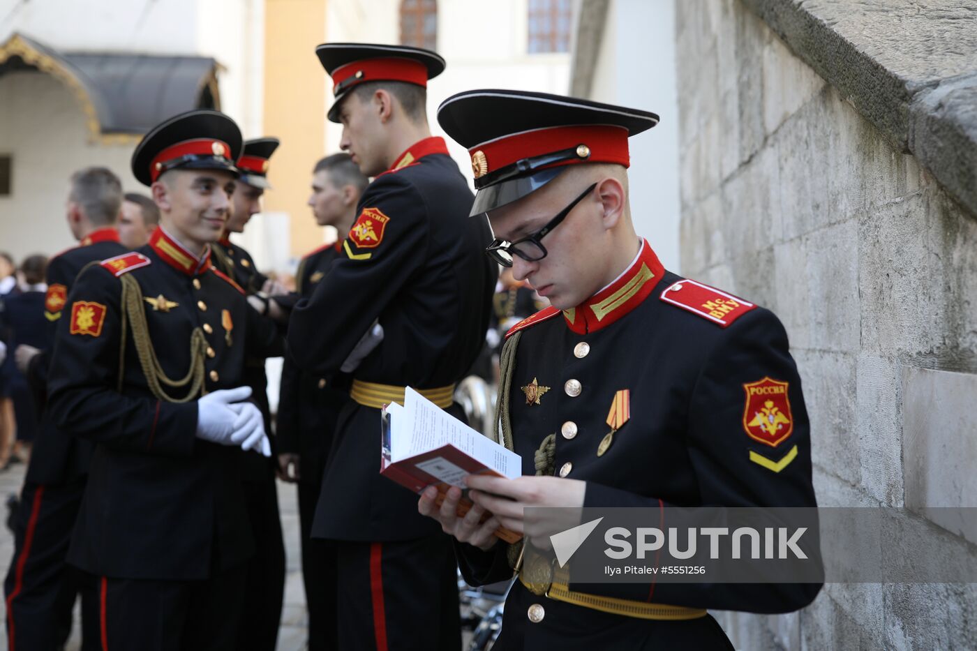 Graduation ceremony of Moscow military schools on Cathedral Square in Moscow