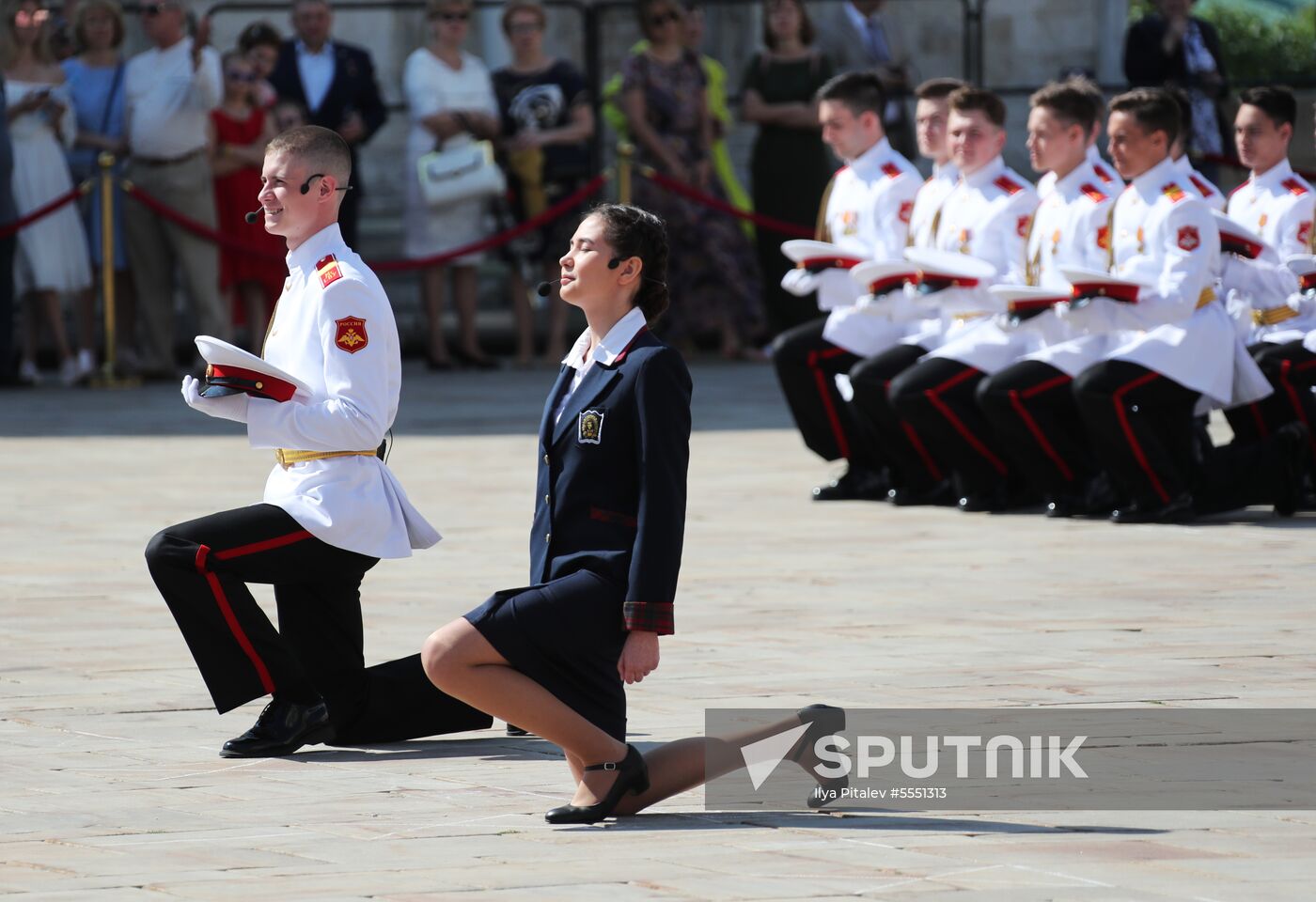 Graduation ceremony of Moscow military schools on Cathedral Square in Moscow