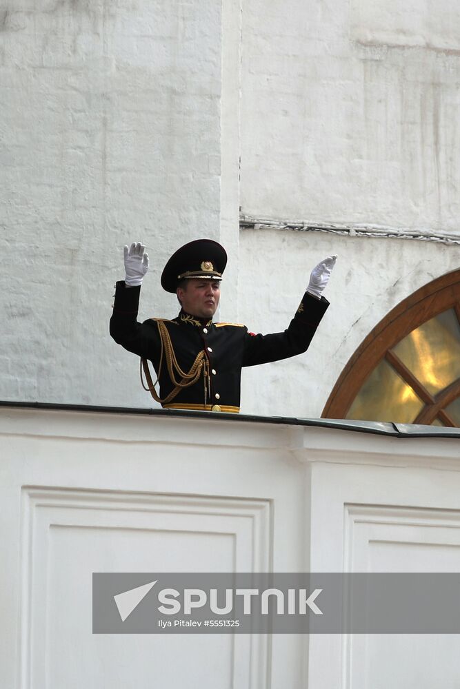 Graduation ceremony of Moscow military schools on Cathedral Square in Moscow