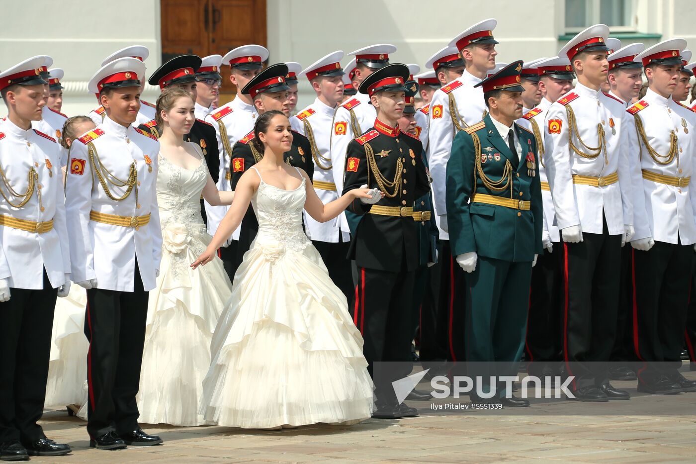 Graduation ceremony of Moscow military schools on Cathedral Square in Moscow