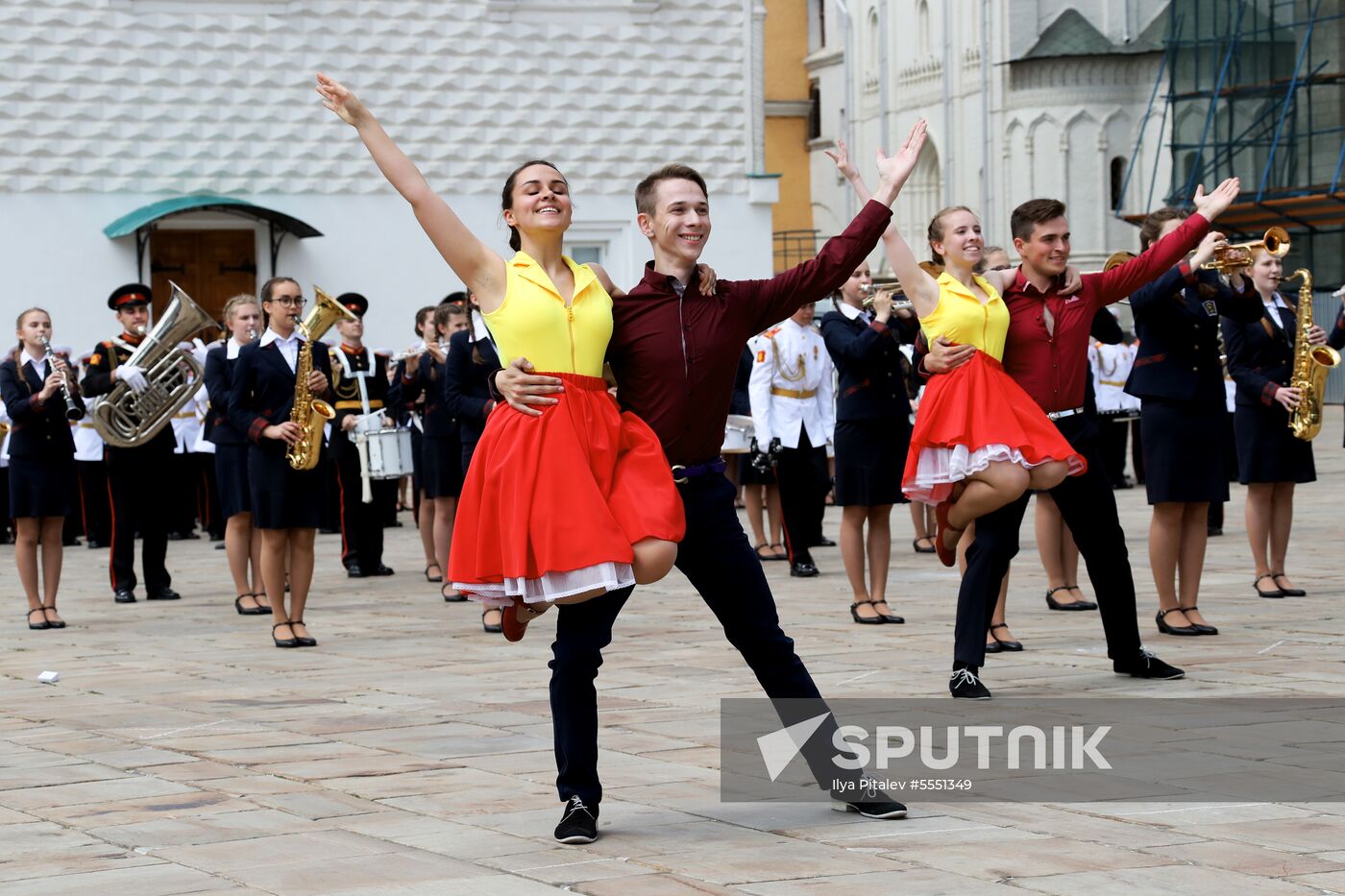 Graduation ceremony of Moscow military schools on Cathedral Square in Moscow