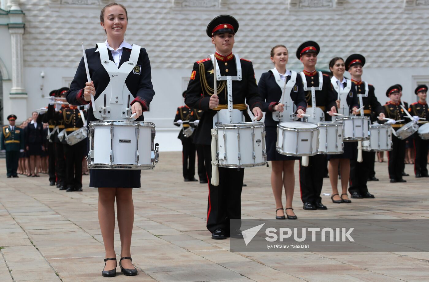 Graduation ceremony of Moscow military schools on Cathedral Square in Moscow