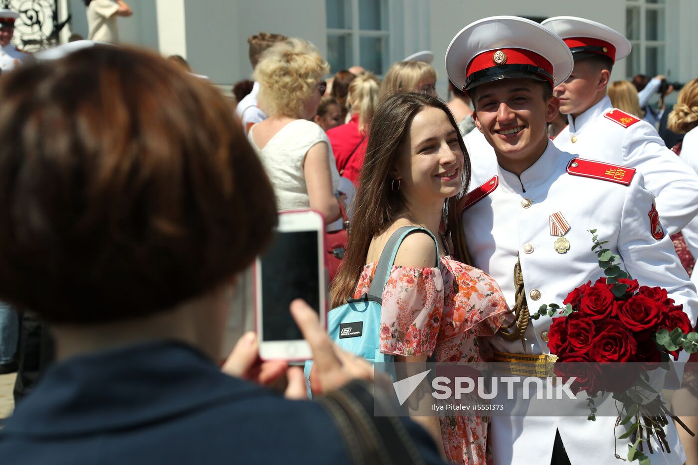 Graduation ceremony of Moscow military schools on Cathedral Square in Moscow