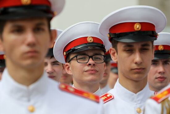 Graduation ceremony of Moscow military schools on Cathedral Square in Moscow