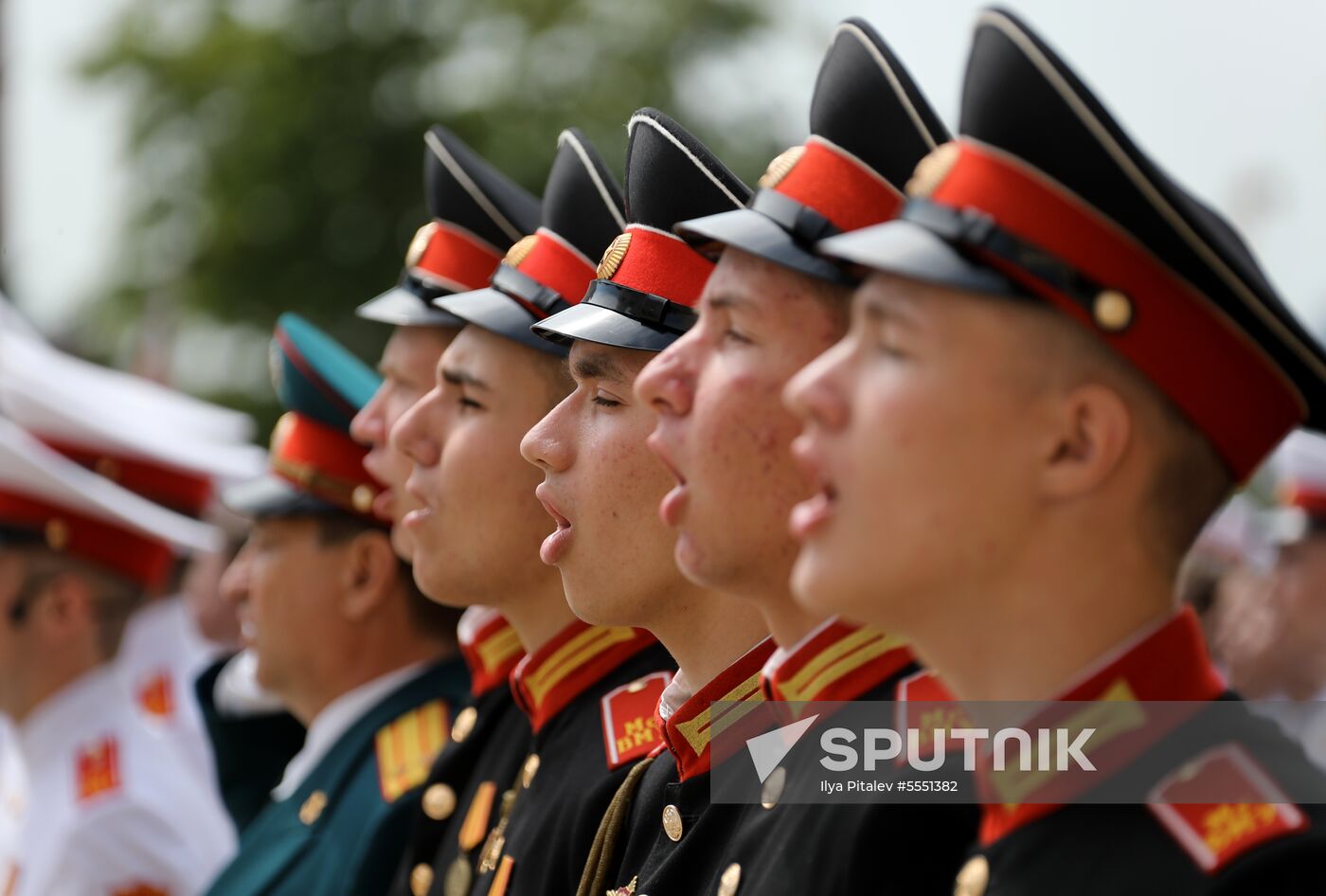 Graduation ceremony of Moscow military schools on Cathedral Square in Moscow