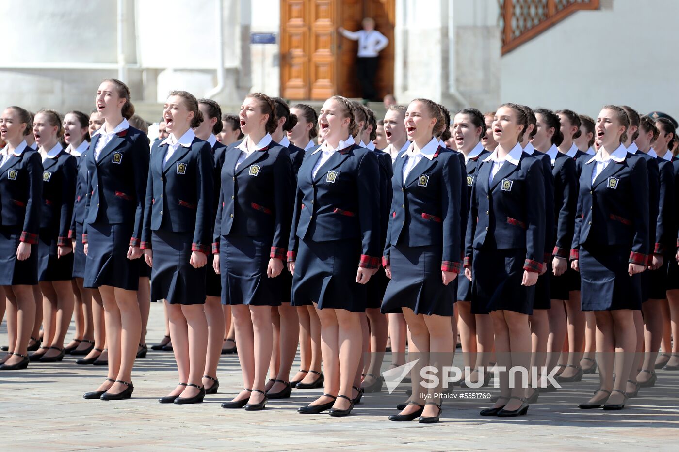 Graduation ceremony of Moscow military schools on Cathedral Square in Moscow