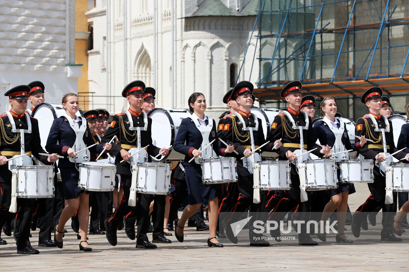 Graduation ceremony of Moscow military schools on Cathedral Square in Moscow