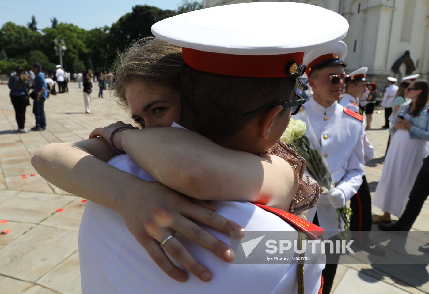 Graduation ceremony of Moscow military schools on Cathedral Square in Moscow