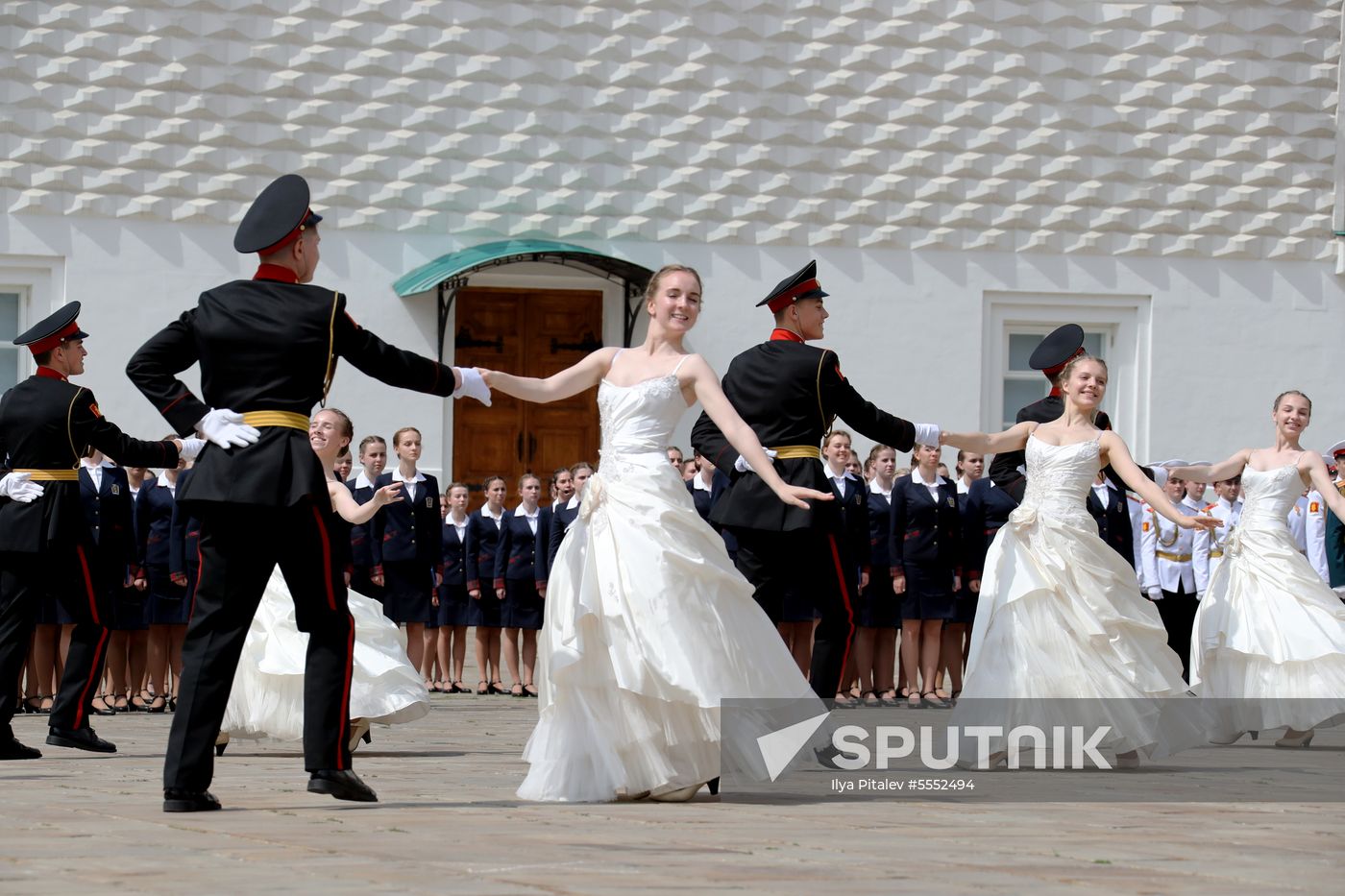 Graduation ceremony of Moscow military schools on Cathedral Square in Moscow