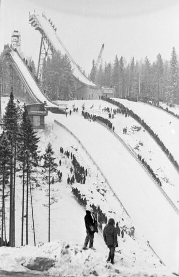 Ski jumps on Mount Dolgaya in Sverdlovsk Region