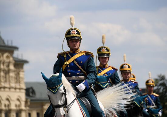 Presidential Regiment guard mounting rehearsal on Red Square