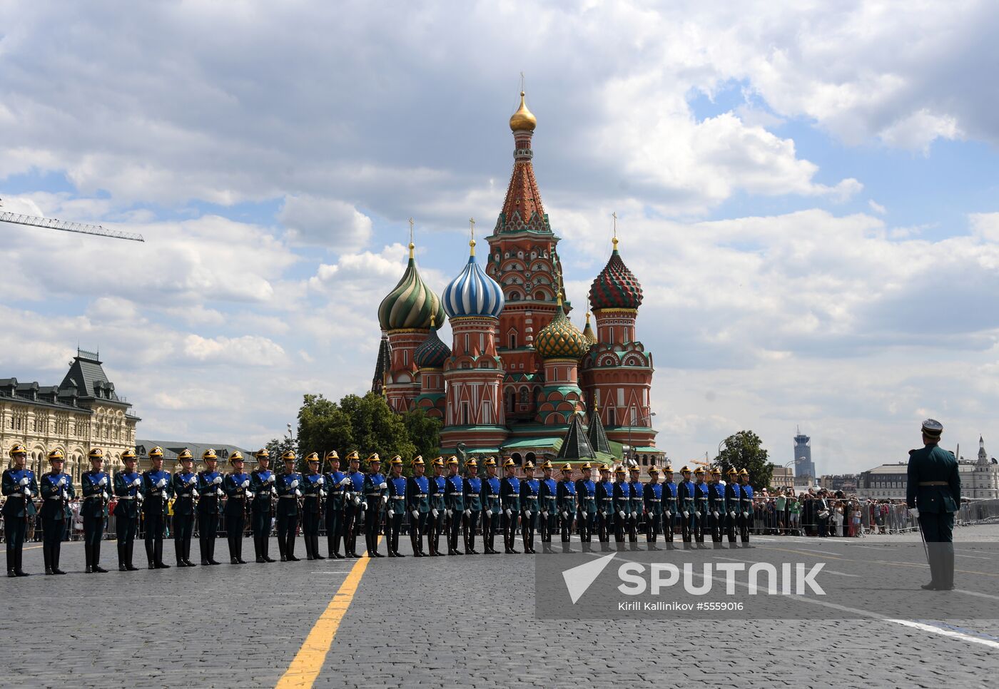 Presidential Regiment guard mounting rehearsal on Red Square