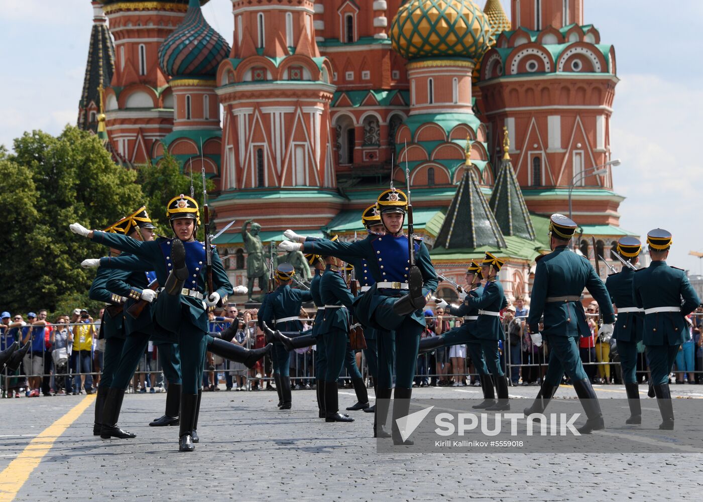 Presidential Regiment guard mounting rehearsal on Red Square