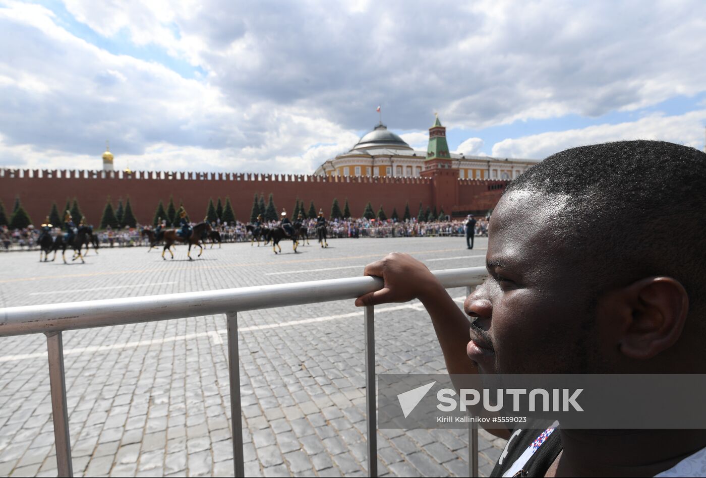 Presidential Regiment guard mounting rehearsal on Red Square