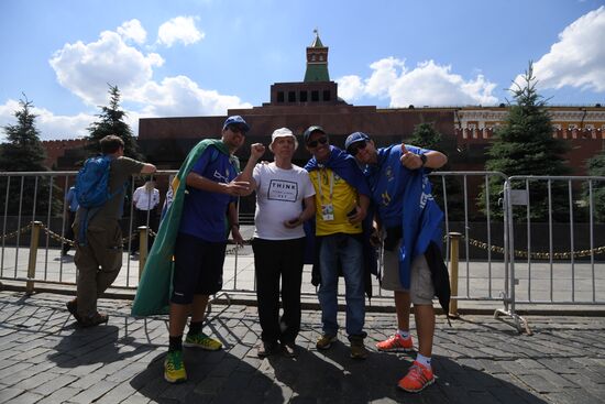 Presidential Regiment guard mounting rehearsal on Red Square