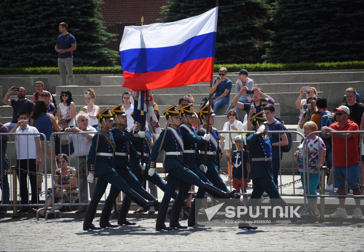 Presidential Regiment guard mounting rehearsal on Red Square