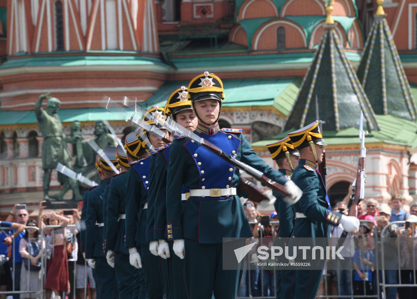 Presidential Regiment guard mounting rehearsal on Red Square