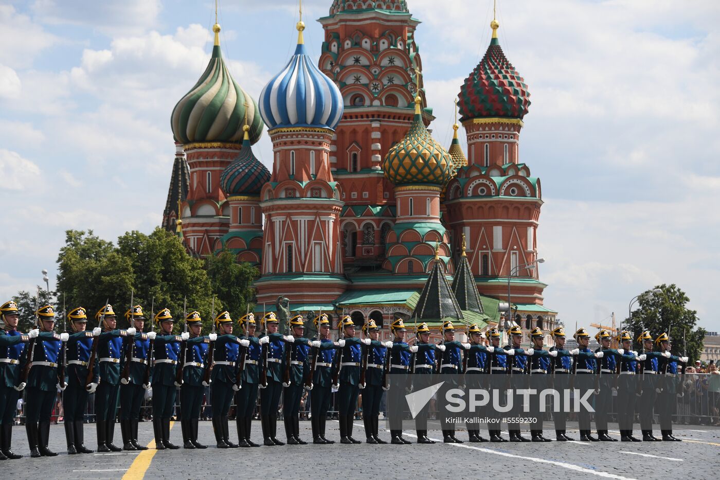 Presidential Regiment guard mounting rehearsal on Red Square