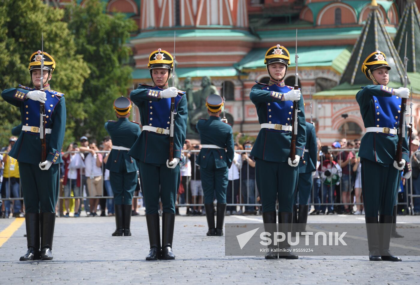 Presidential Regiment guard mounting rehearsal on Red Square
