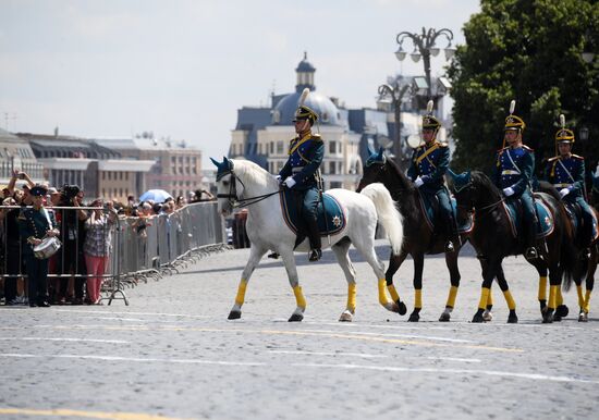 Presidential Regiment guard mounting rehearsal on Red Square