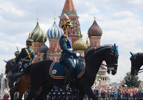 Presidential Regiment guard mounting rehearsal on Red Square