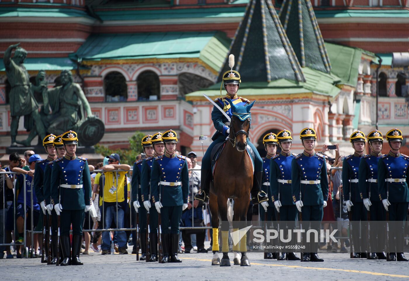 Presidential Regiment guard mounting rehearsal on Red Square