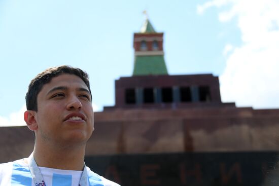 Presidential Regiment guard mounting rehearsal on Red Square
